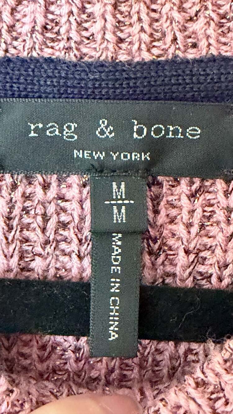Rag & Bone Jubilee Sweater Size M Dusty Rose Merino Wool Blend - Picture 5 of 6